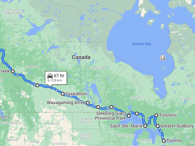 Canada Map Driving Route Canada Toronto Kluane