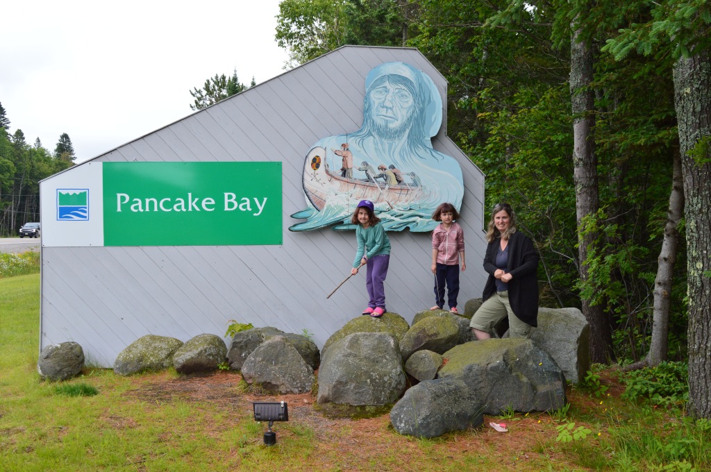Family Pancake Bay Provincial Park Sign