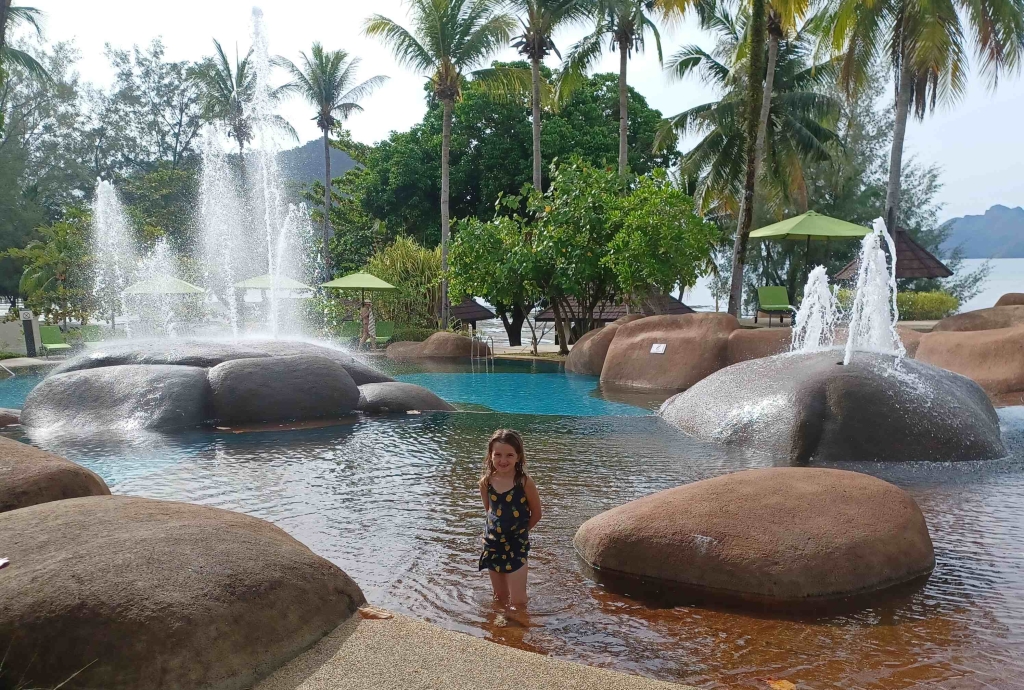 Child in swimming pool at Langkawi resort